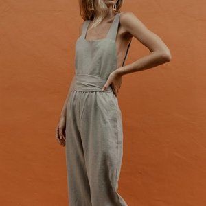 THE POSSE - Carley Jumpsuit in Oatmeal